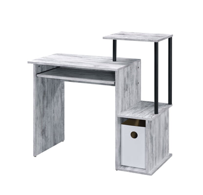 Lyphre Antique White & Black Finish Computer Desk - 1st Choice Furniture Direct
