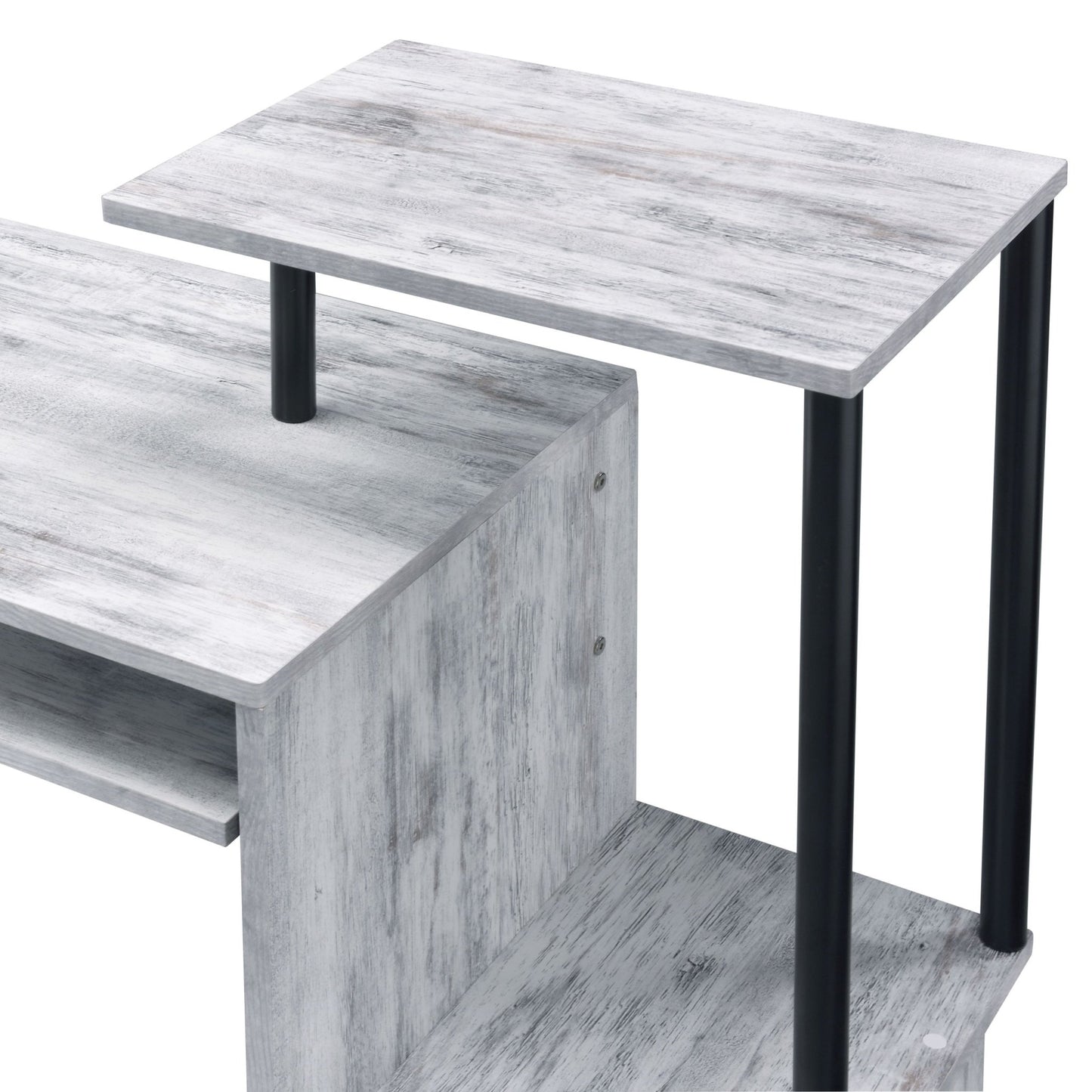Lyphre Antique White & Black Finish Computer Desk - 1st Choice Furniture Direct