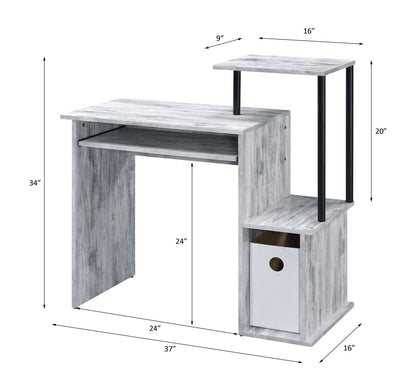 Lyphre Antique White & Black Finish Computer Desk - 1st Choice Furniture Direct