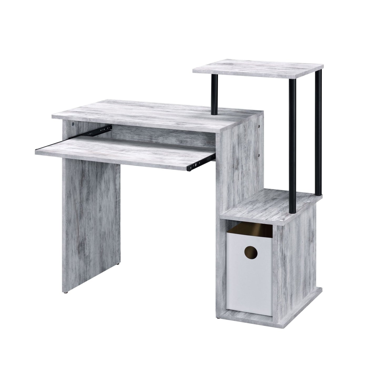 Lyphre Antique White & Black Finish Computer Desk - 1st Choice Furniture Direct