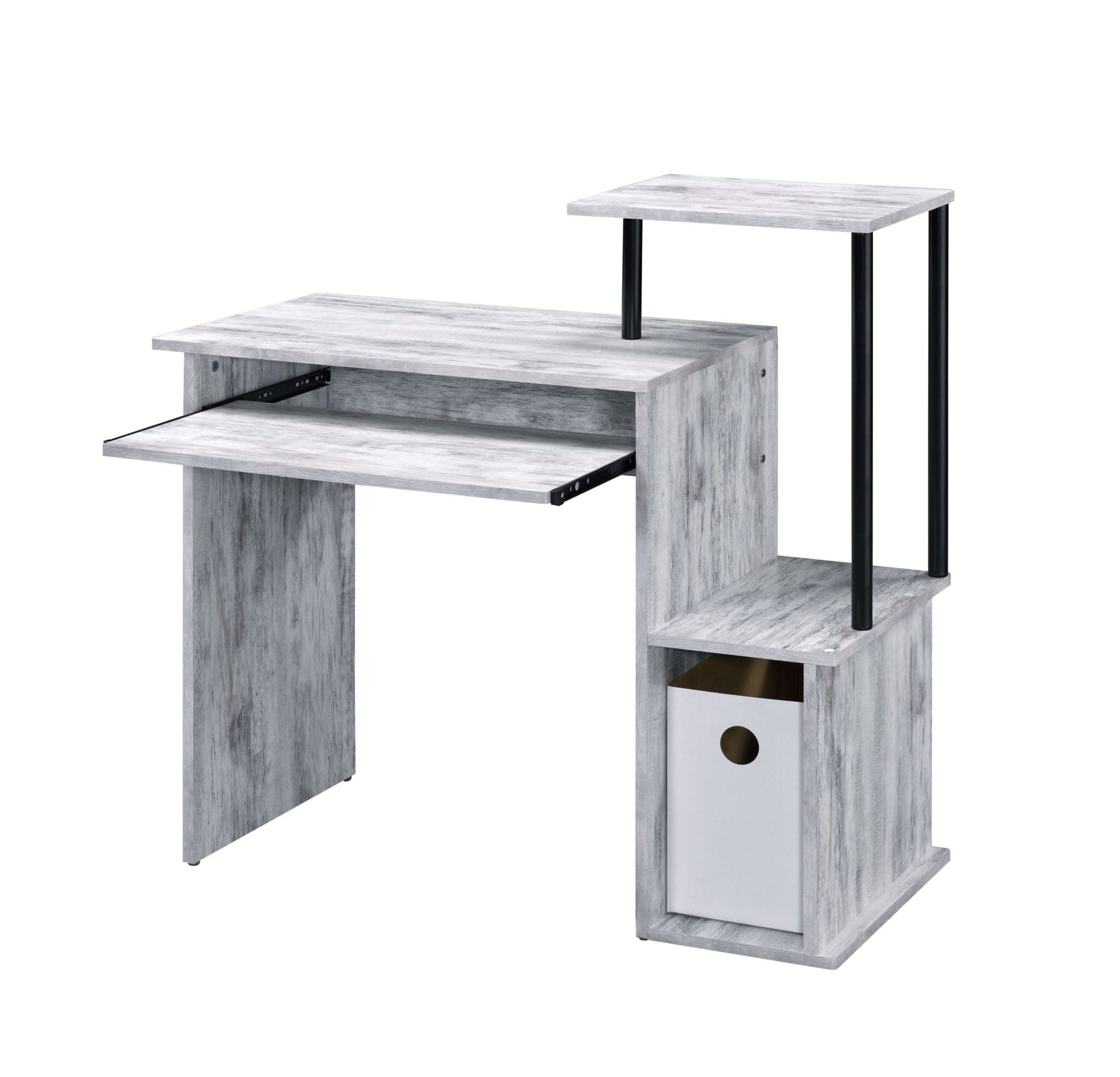 Lyphre Antique White & Black Finish Computer Desk - 1st Choice Furniture Direct
