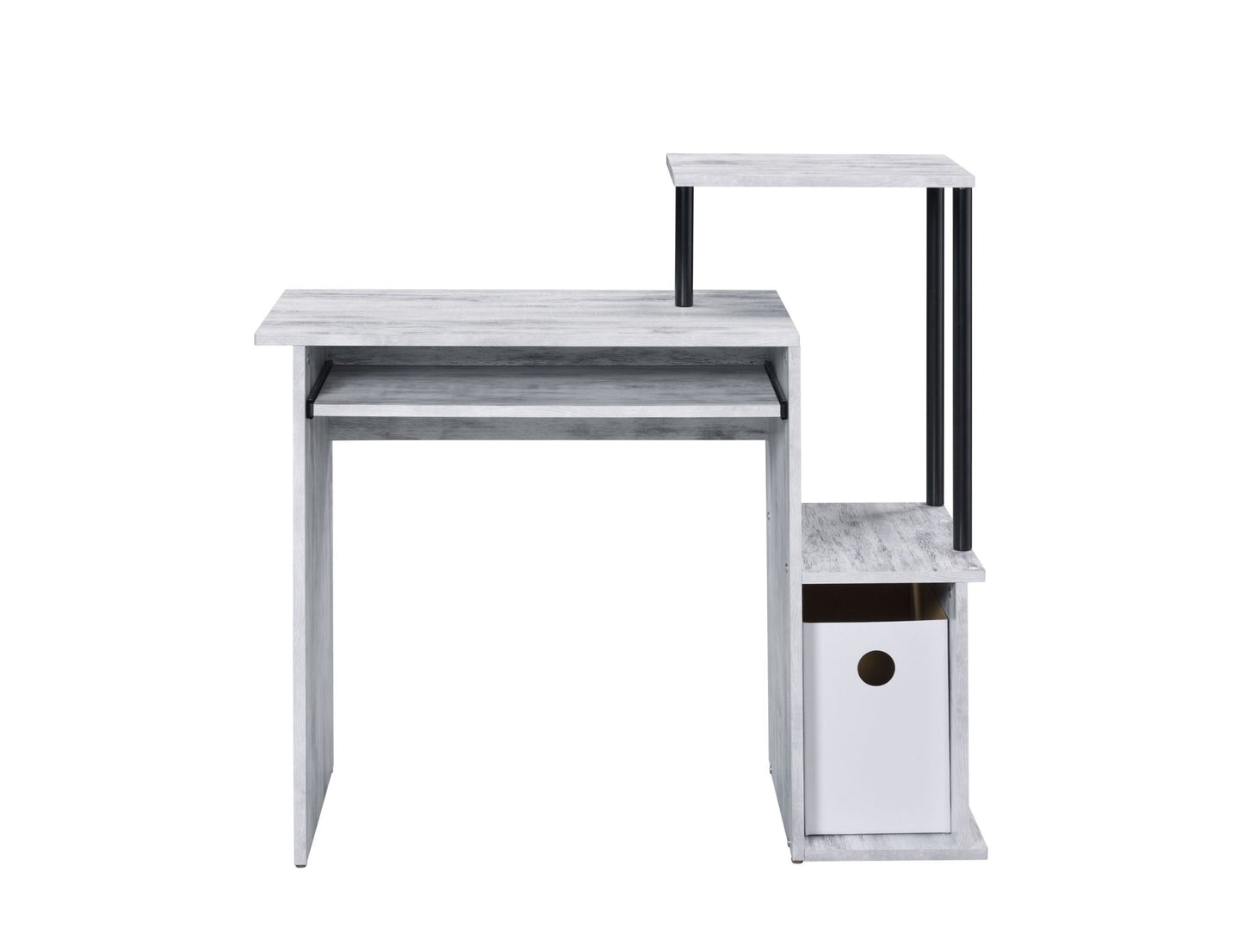 Lyphre Antique White & Black Finish Computer Desk - 1st Choice Furniture Direct