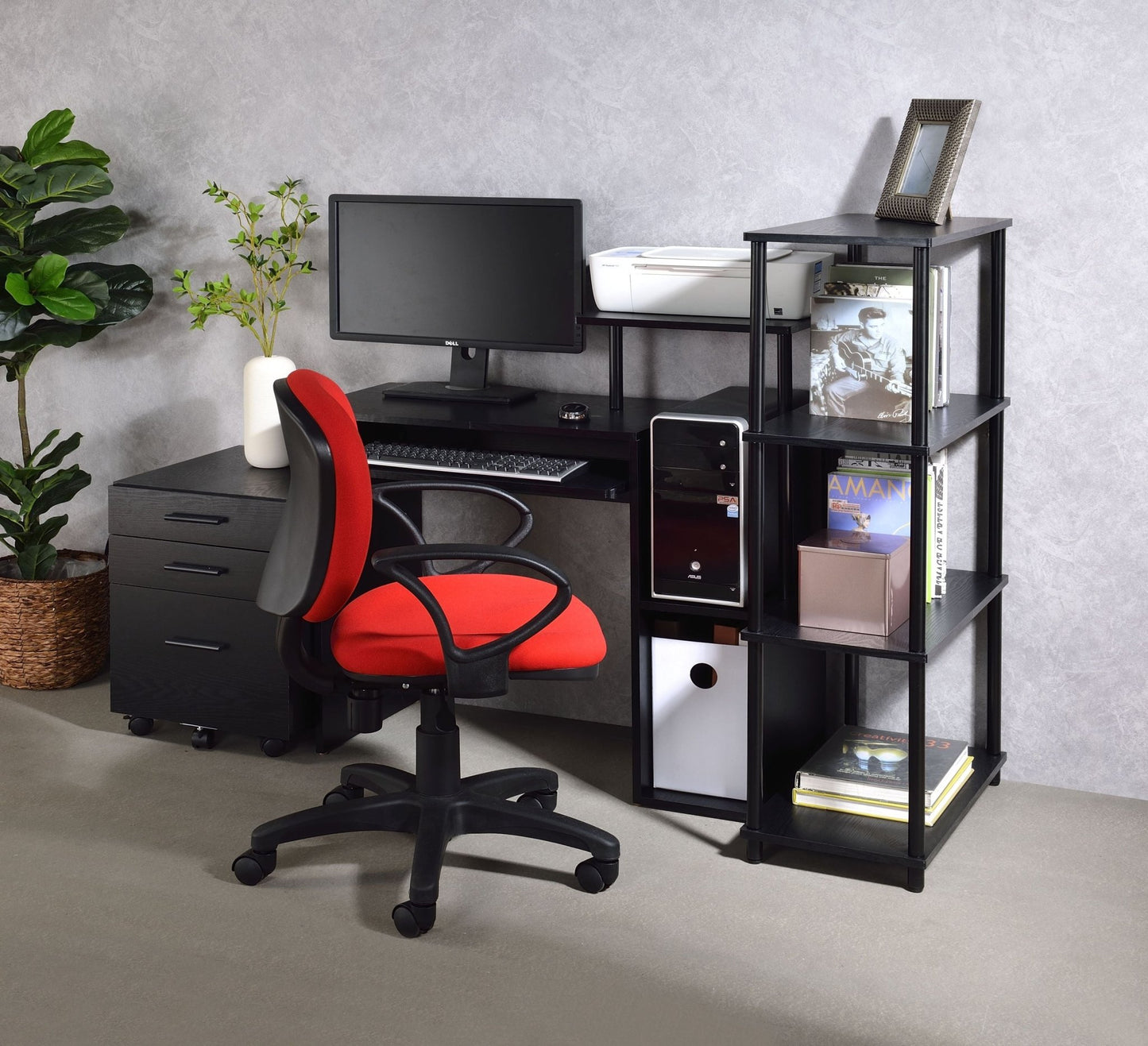Lyphre Black Finish Computer Desk - 1st Choice Furniture Direct