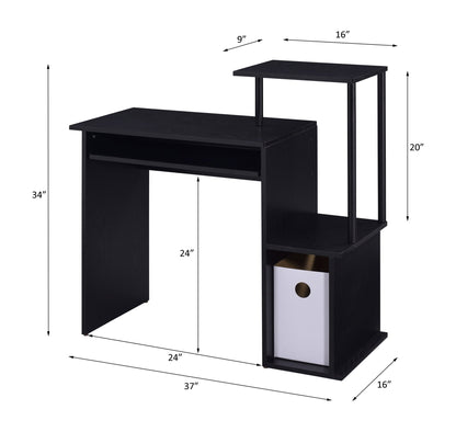 Lyphre Black Finish Computer Desk - 1st Choice Furniture Direct