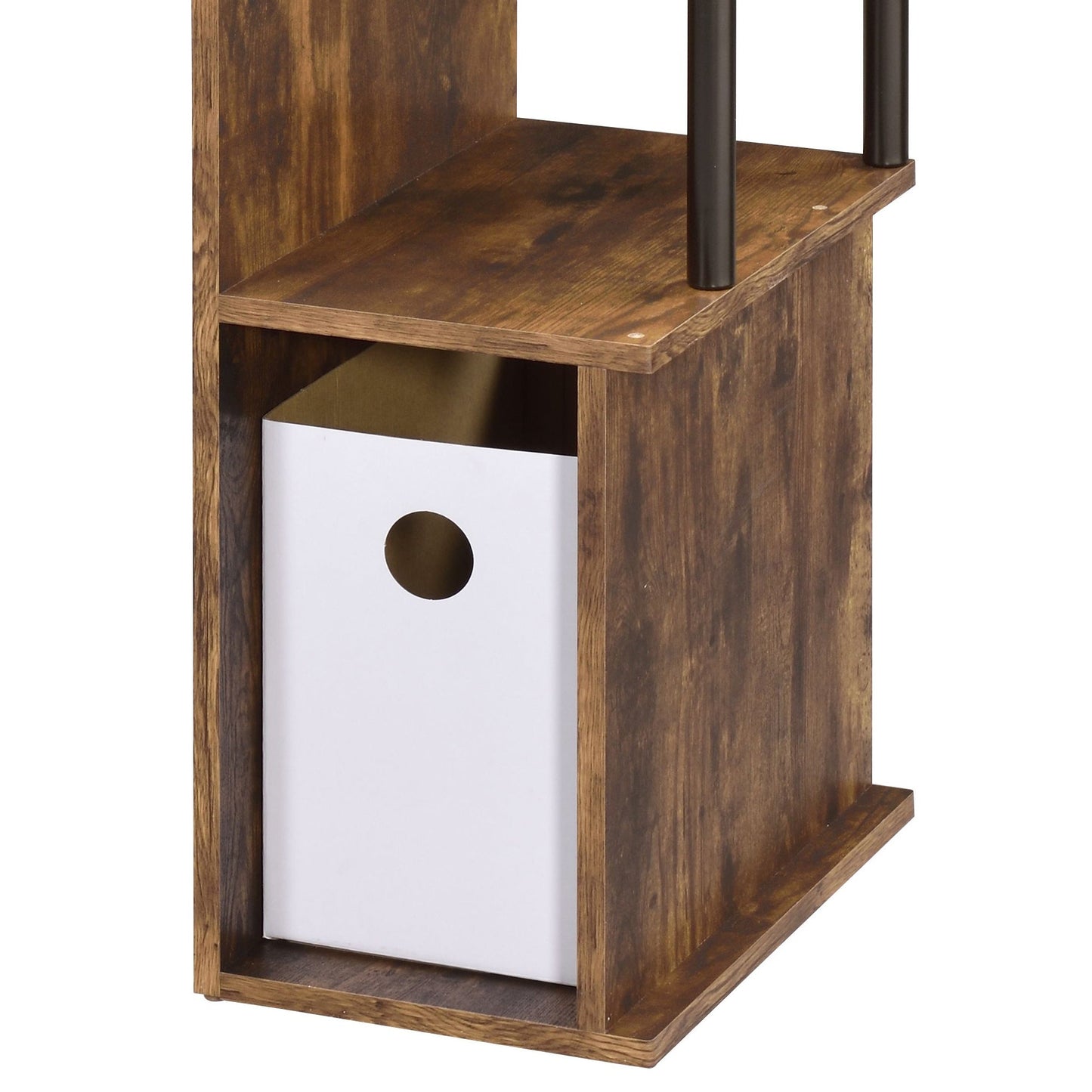 Lyphre Weathered Oak & Black Finish Computer Desk - 1st Choice Furniture Direct