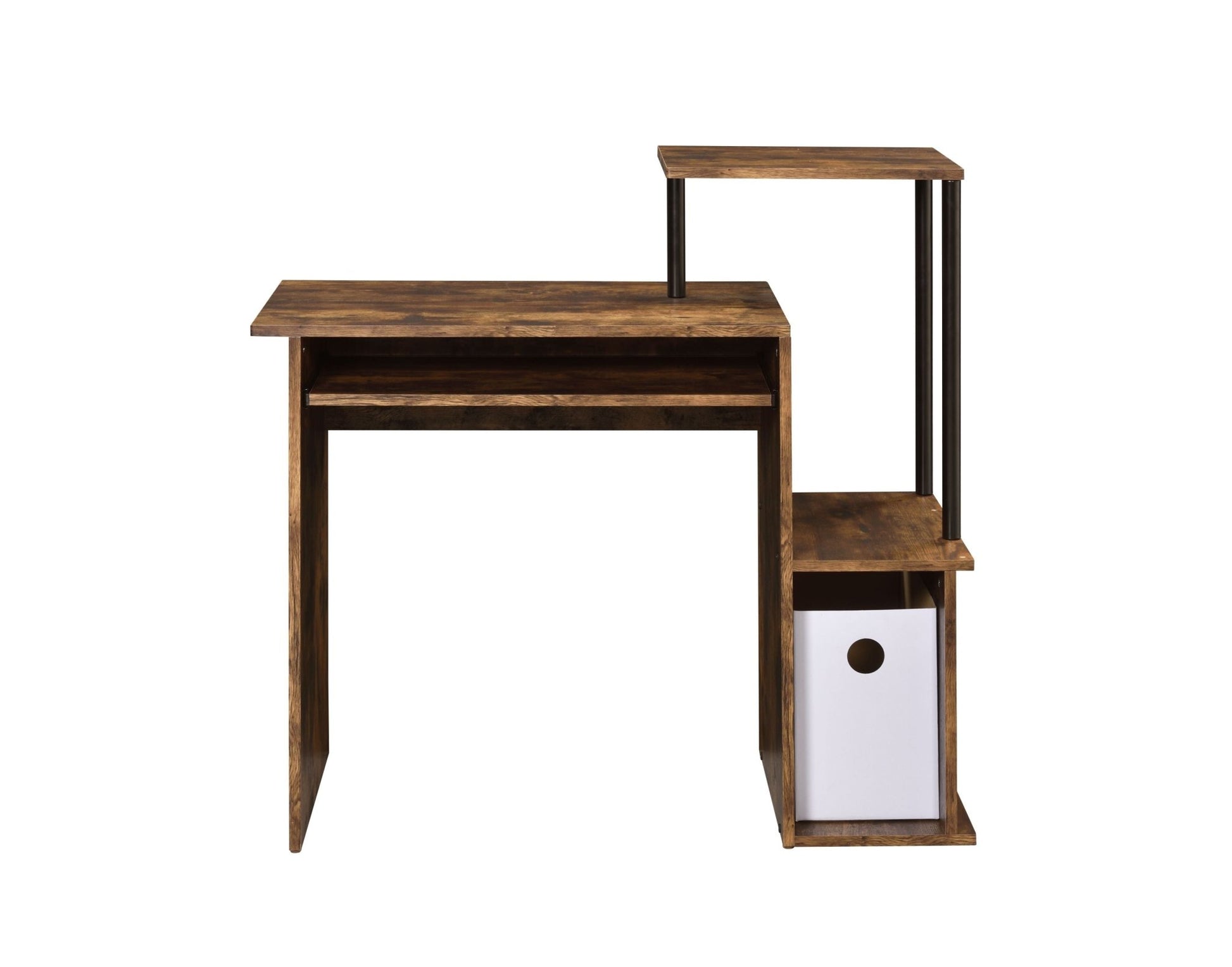 Lyphre Weathered Oak & Black Finish Computer Desk - 1st Choice Furniture Direct