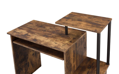 Lyphre Weathered Oak & Black Finish Computer Desk - 1st Choice Furniture Direct