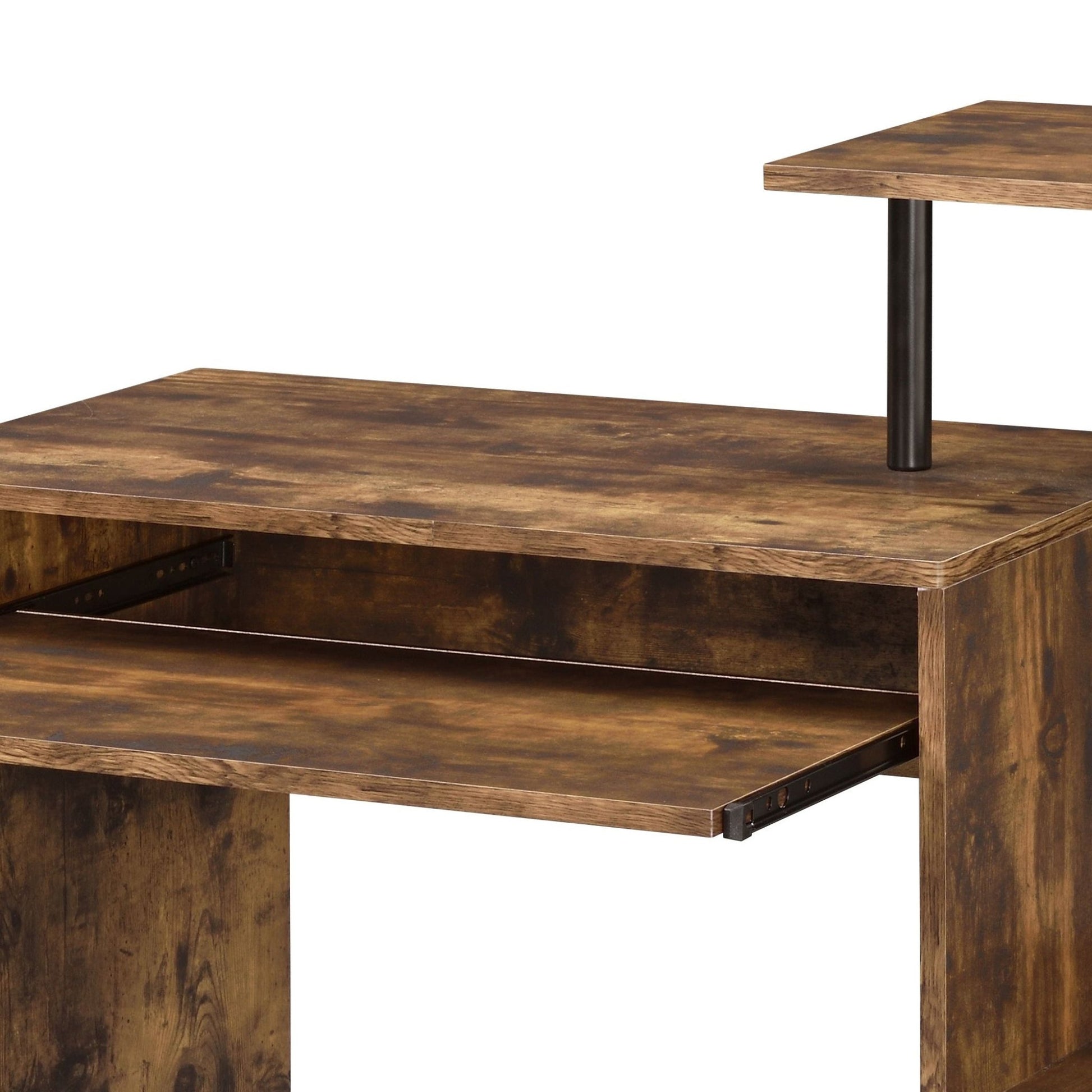 Lyphre Weathered Oak & Black Finish Computer Desk - 1st Choice Furniture Direct