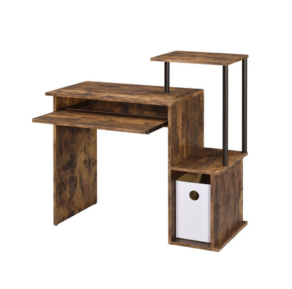 Lyphre Weathered Oak & Black Finish Computer Desk - 1st Choice Furniture Direct