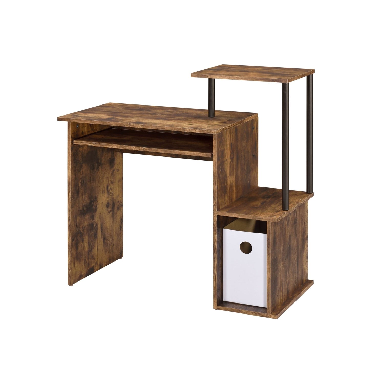 Lyphre Weathered Oak & Black Finish Computer Desk - 1st Choice Furniture Direct
