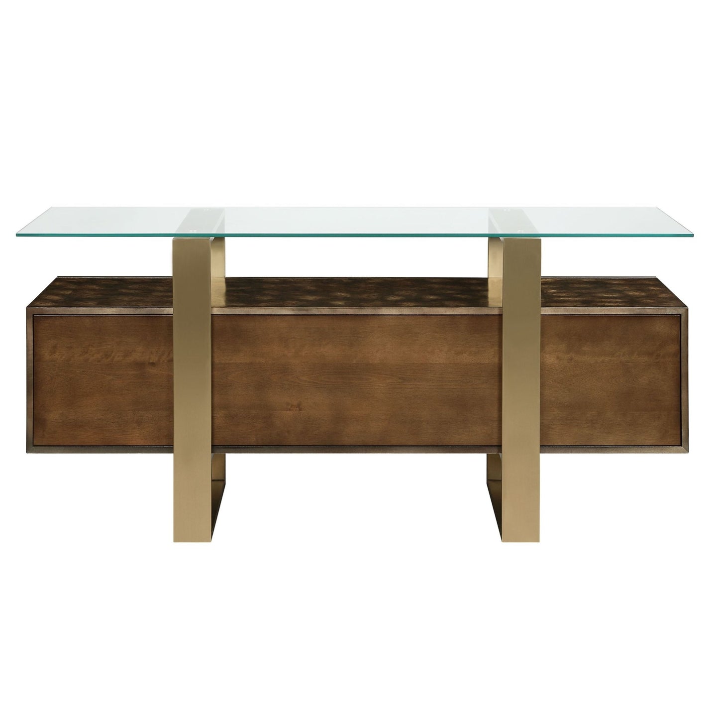 Mabyn Brass & Antique Brown Finish Console Cabinet - 1st Choice Furniture Direct