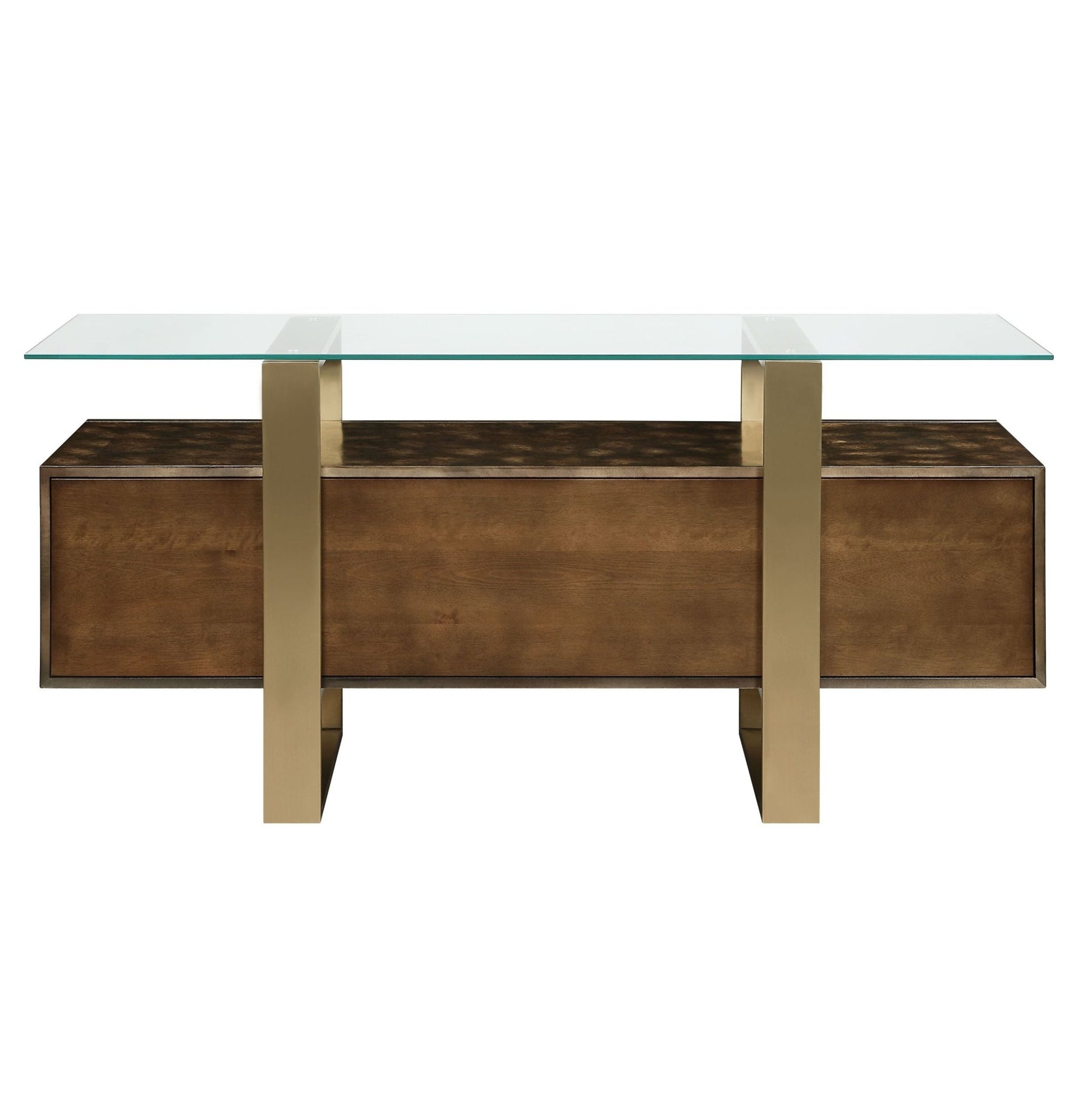 Mabyn Brass & Antique Brown Finish Console Cabinet - 1st Choice Furniture Direct