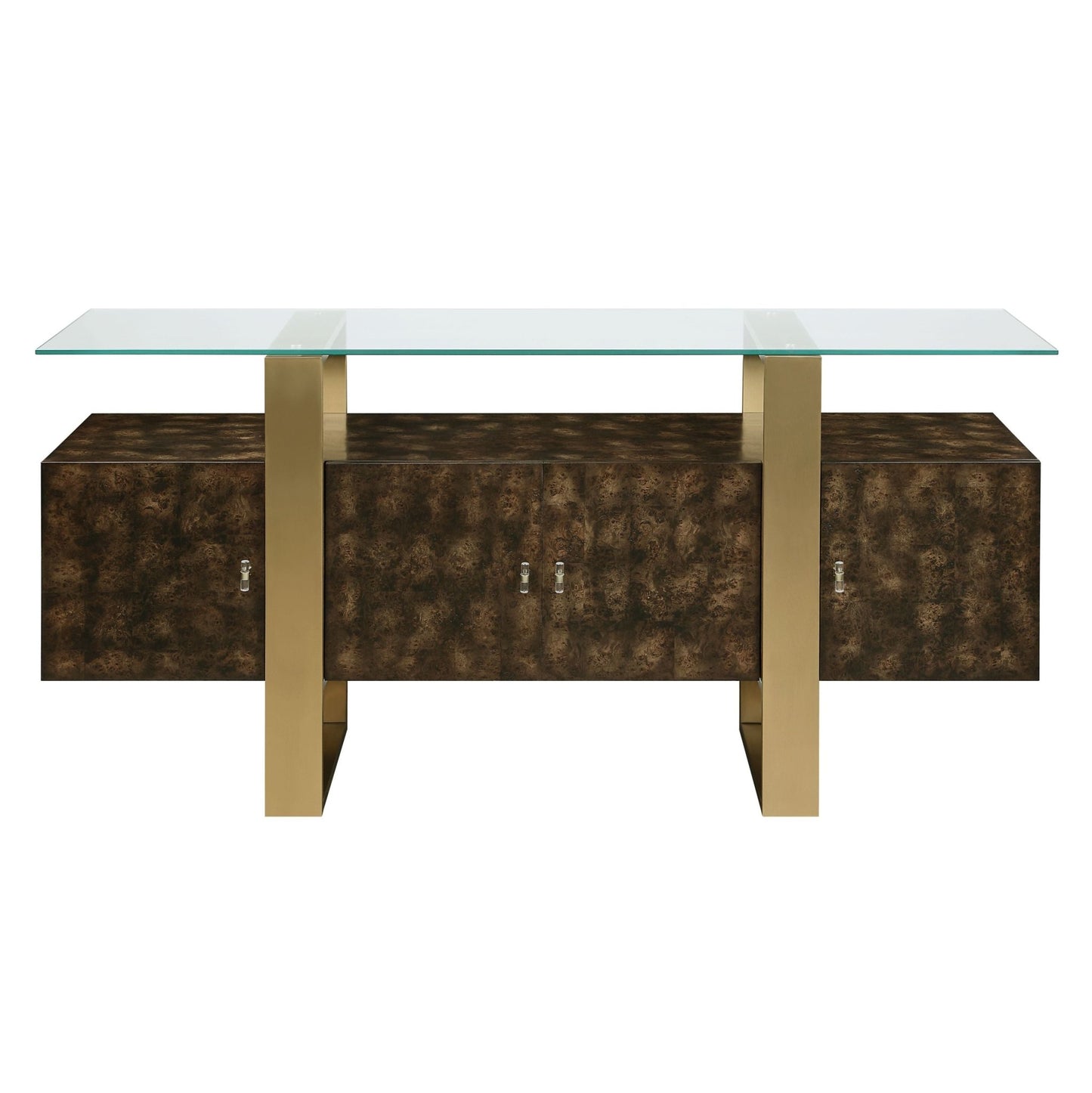 Mabyn Brass & Antique Brown Finish Console Cabinet - 1st Choice Furniture Direct