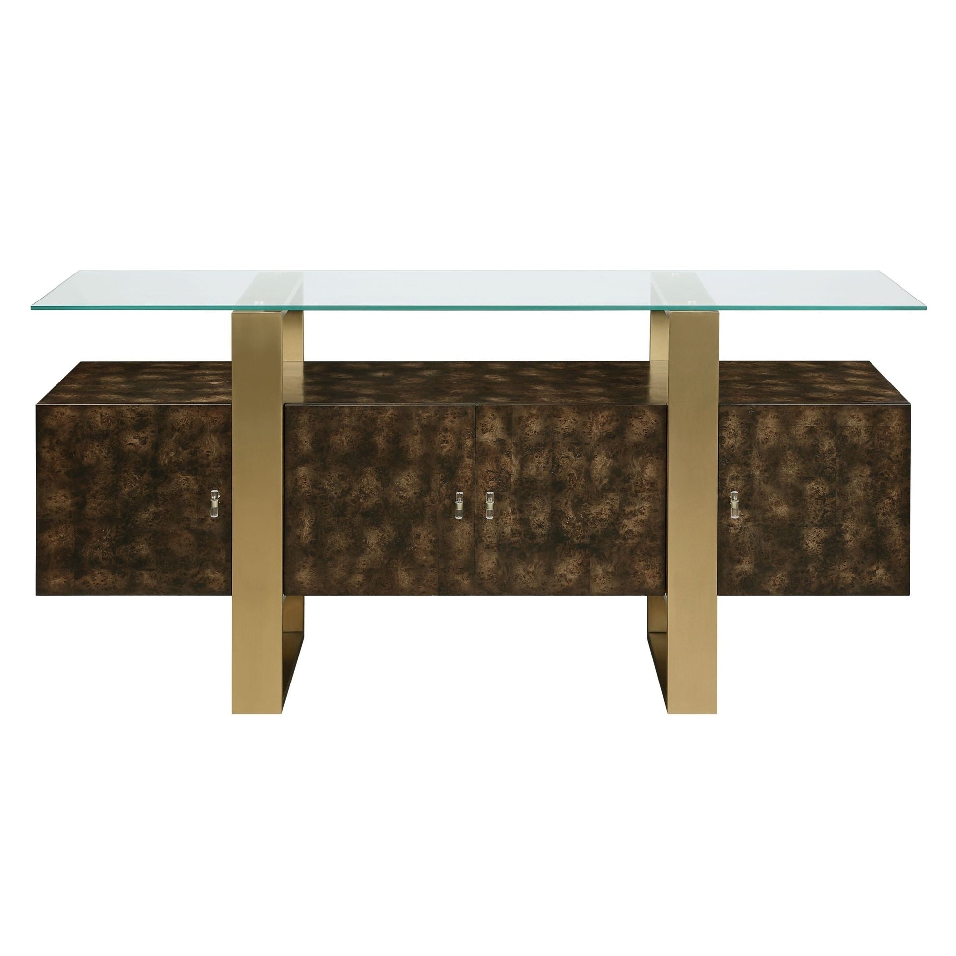 Mabyn Brass & Antique Brown Finish Console Cabinet - 1st Choice Furniture Direct