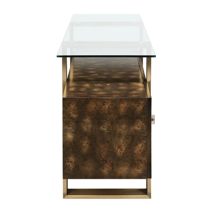 Mabyn Brass & Antique Brown Finish Console Cabinet - 1st Choice Furniture Direct