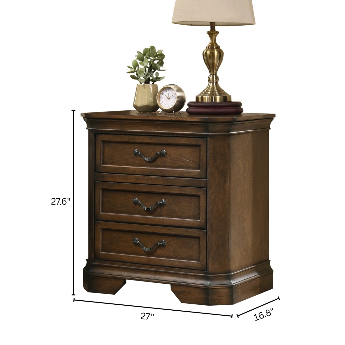 Maderne Traditional 3 - Piece Wood Bedroom Set with King Size Panel Bed and Two Nightstands - 1st Choice Furniture Direct