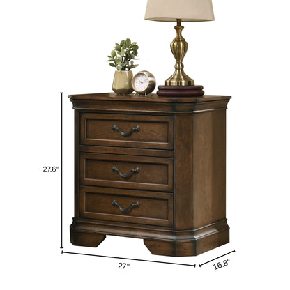 Maderne Traditional 3 - Piece Wood Bedroom Set with King Size Panel Bed and Two Nightstands - 1st Choice Furniture Direct