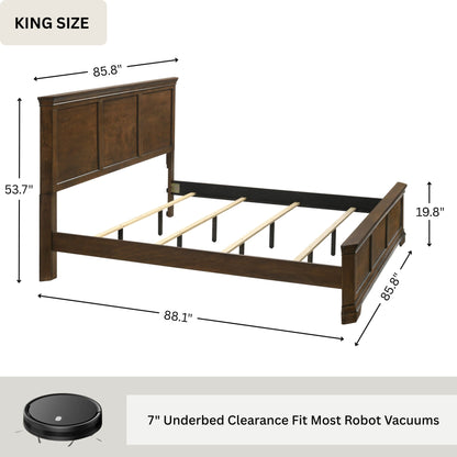 Maderne Traditional 3 - Piece Wood Bedroom Set with King Size Panel Bed and Two Nightstands - 1st Choice Furniture Direct