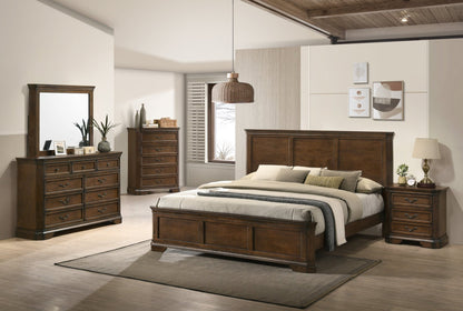 Maderne Traditional Wood Panel 5 pieces King Bed set with Dresser, Mirror, Nightstand and Chest - 1st Choice Furniture Direct