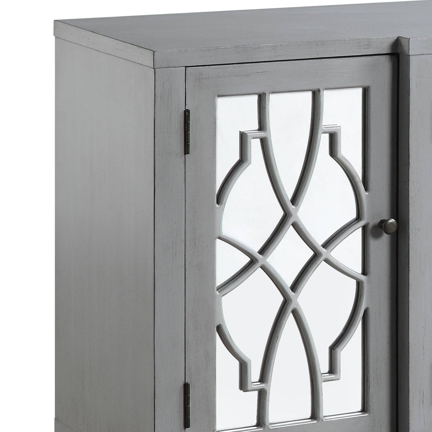 Magdi Antique Gray Finish Console Cabinet - 1st Choice Furniture Direct