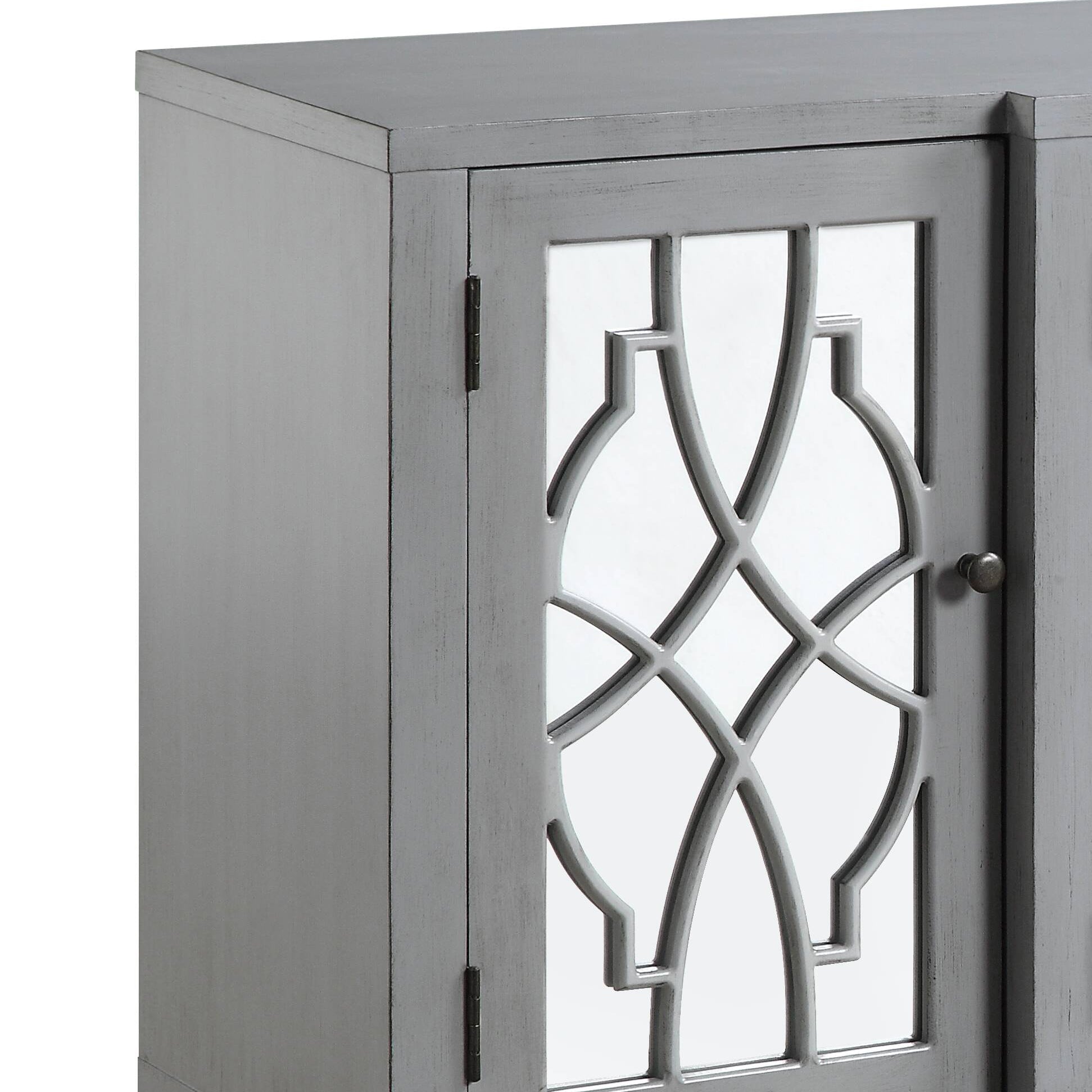 Magdi Antique Gray Finish Console Cabinet - 1st Choice Furniture Direct