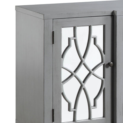 Magdi Antique Gray Finish Console Cabinet - 1st Choice Furniture Direct