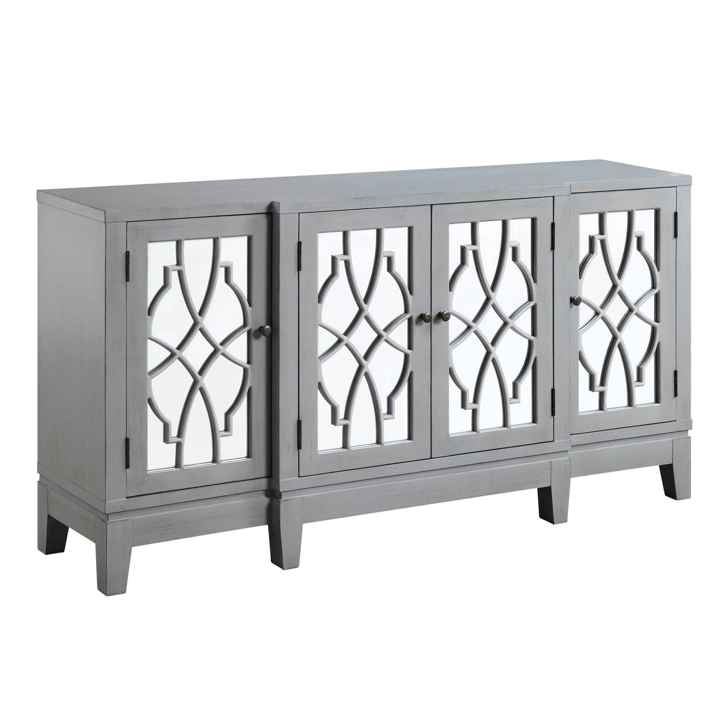 Magdi Antique Gray Finish Console Cabinet - 1st Choice Furniture Direct