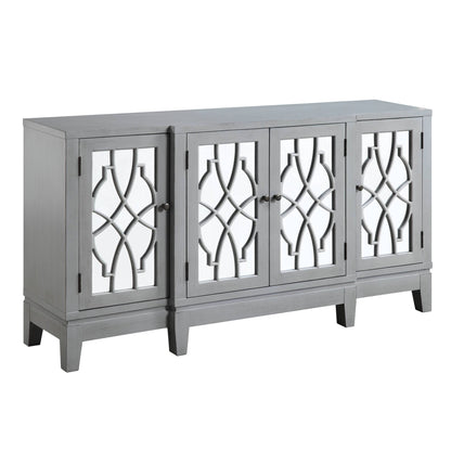 Magdi Antique Gray Finish Console Cabinet - 1st Choice Furniture Direct