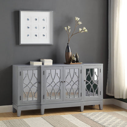 Magdi Antique Gray Finish Console Cabinet - 1st Choice Furniture Direct