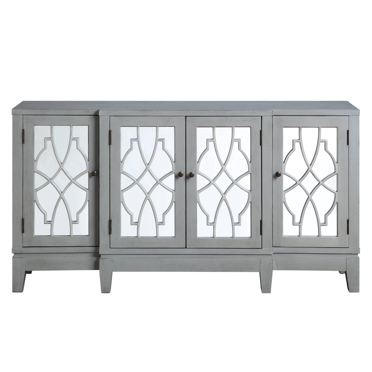 Magdi Antique Gray Finish Console Cabinet - 1st Choice Furniture Direct