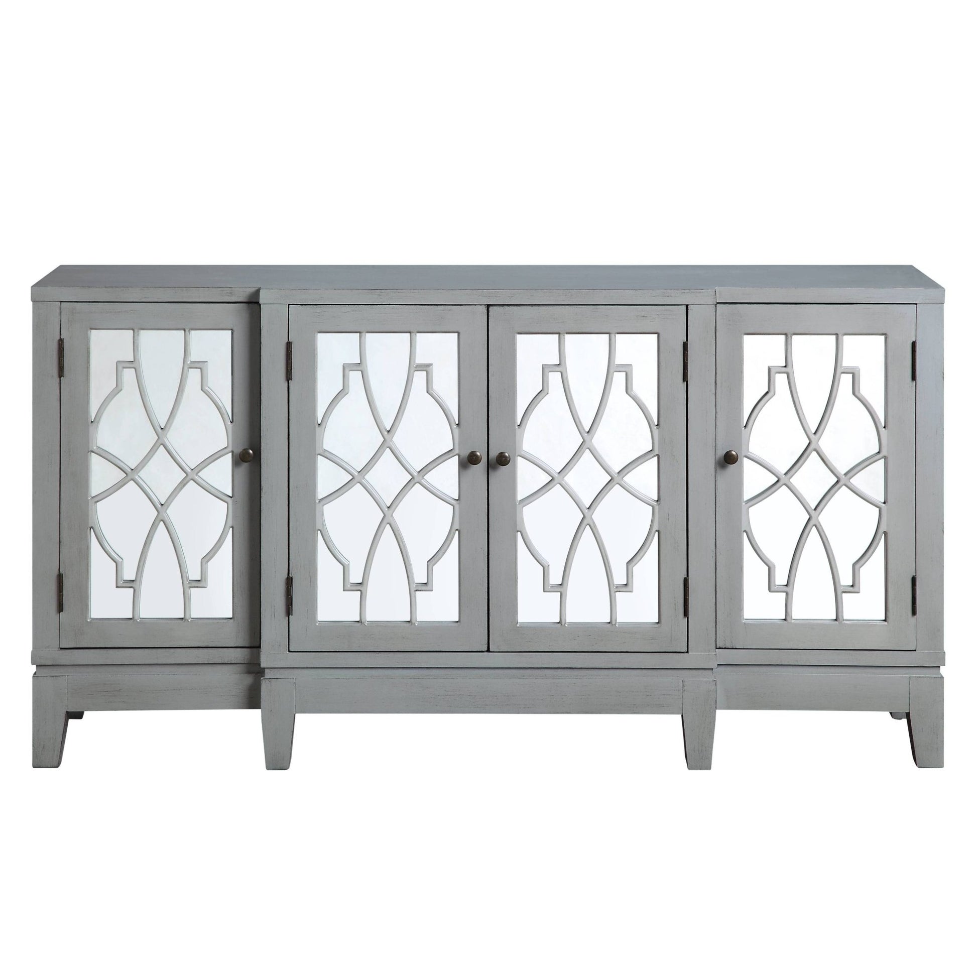 Magdi Antique Gray Finish Console Cabinet - 1st Choice Furniture Direct