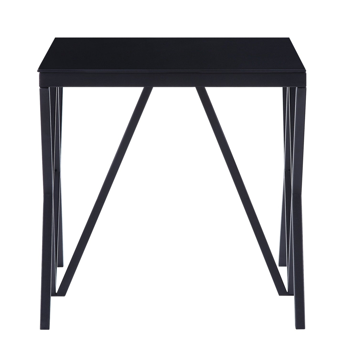 Magenta Glass Top & Black Finish End Table - 1st Choice Furniture Direct