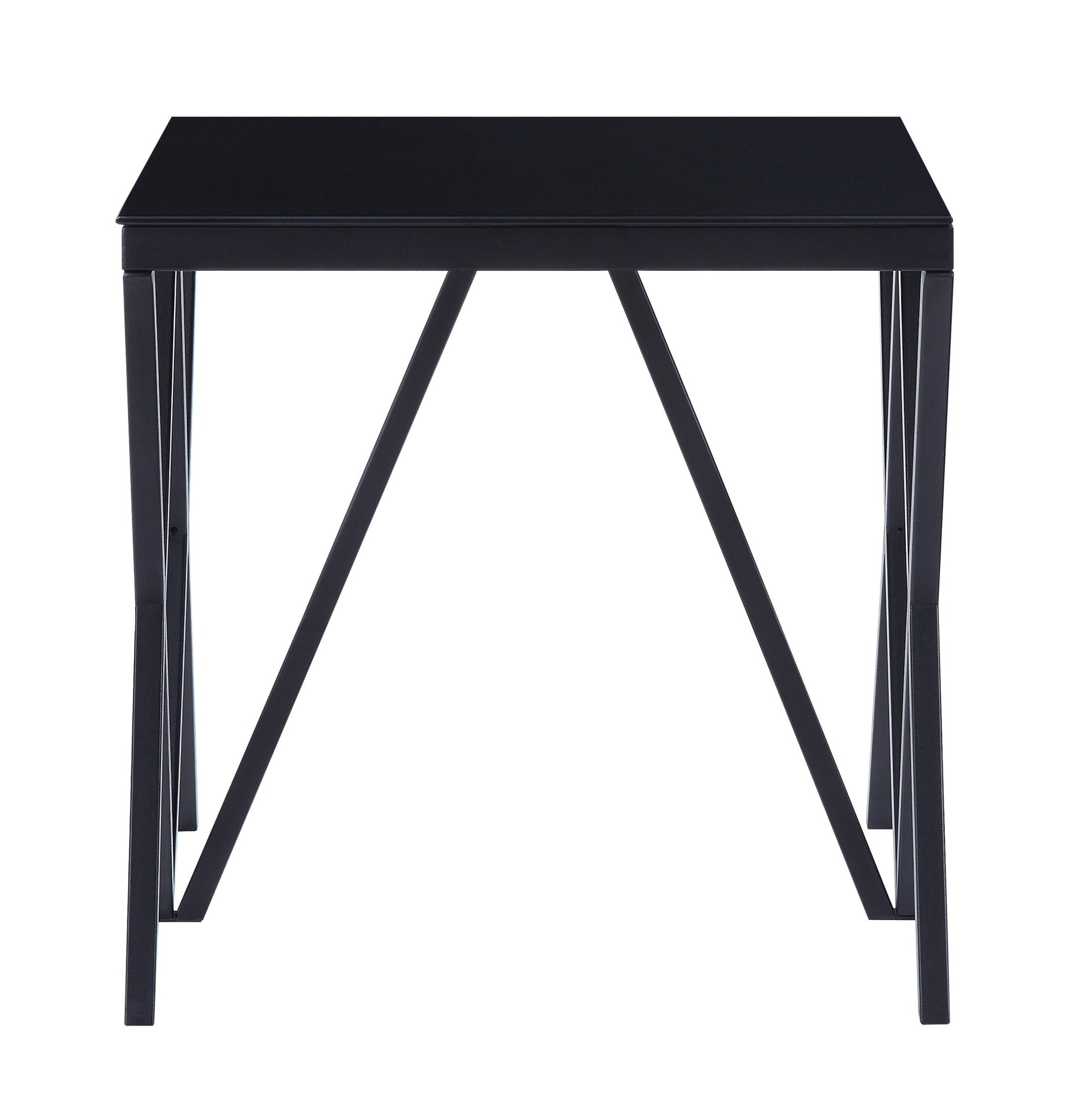 Magenta Glass Top & Black Finish End Table - 1st Choice Furniture Direct