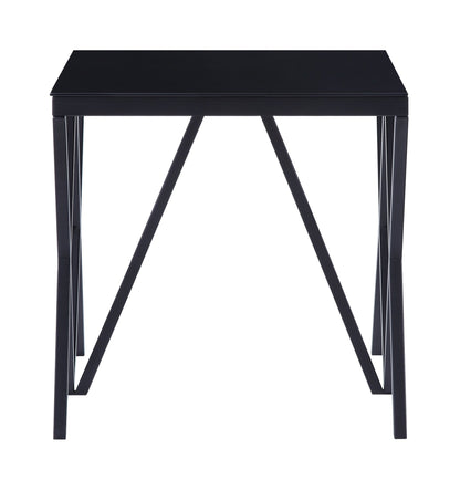 Magenta Glass Top & Black Finish End Table - 1st Choice Furniture Direct