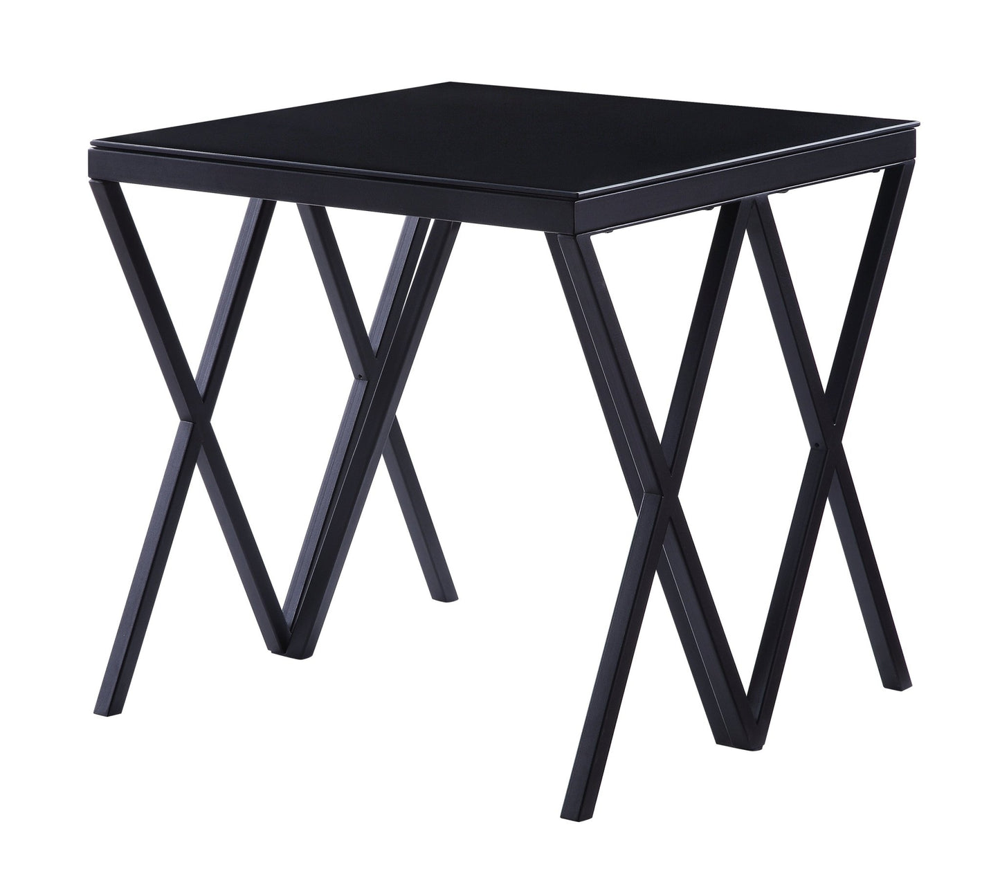 Magenta Glass Top & Black Finish End Table - 1st Choice Furniture Direct