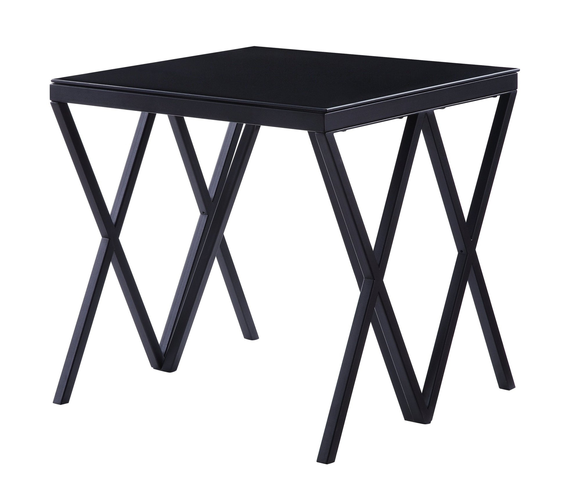 Magenta Glass Top & Black Finish End Table - 1st Choice Furniture Direct