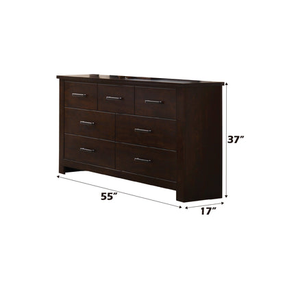 Mahogany 7-Drawer Dresser with Felt-Lined Top Drawer - 1st Choice Furniture Direct