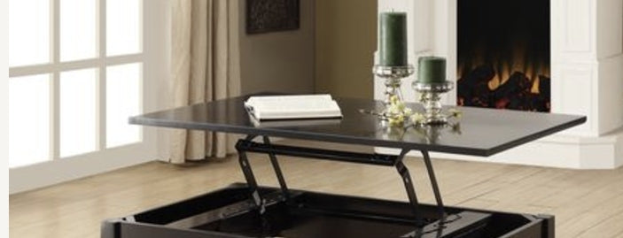 Malachi Black Finish Coffee Table W/Lift Top - 1st Choice Furniture Direct