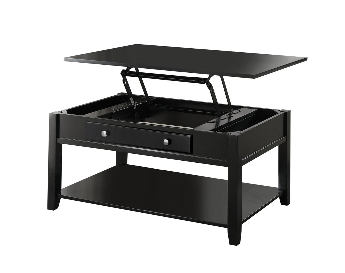 Malachi Black Finish Coffee Table W/Lift Top - 1st Choice Furniture Direct