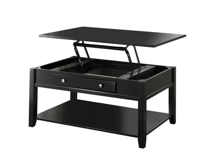 Malachi Black Finish Coffee Table W/Lift Top - 1st Choice Furniture Direct
