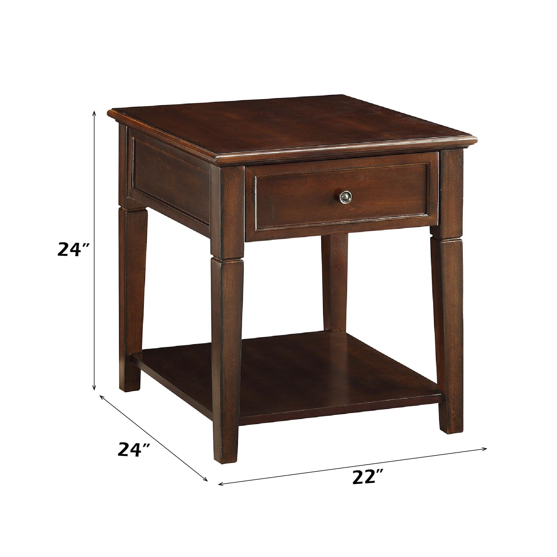 Malachi Walnut Finish End Table - 1st Choice Furniture Direct