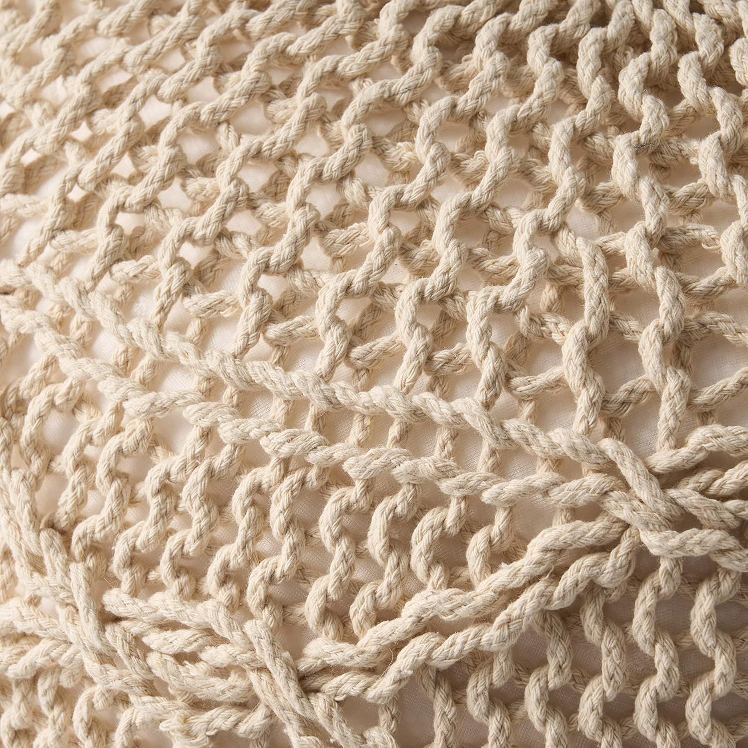 Malibu Knitted Cotton 20 x 20 Round Pouf - 1st Choice Furniture Direct