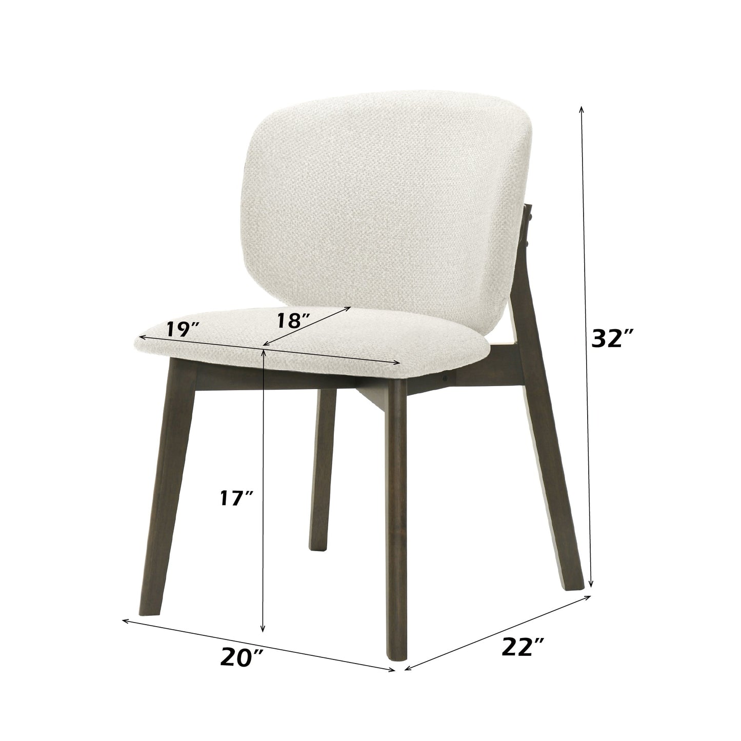 Mallin Gray Chenille & Walnut Side Chair (Set of 2) - 1st Choice Furniture Direct