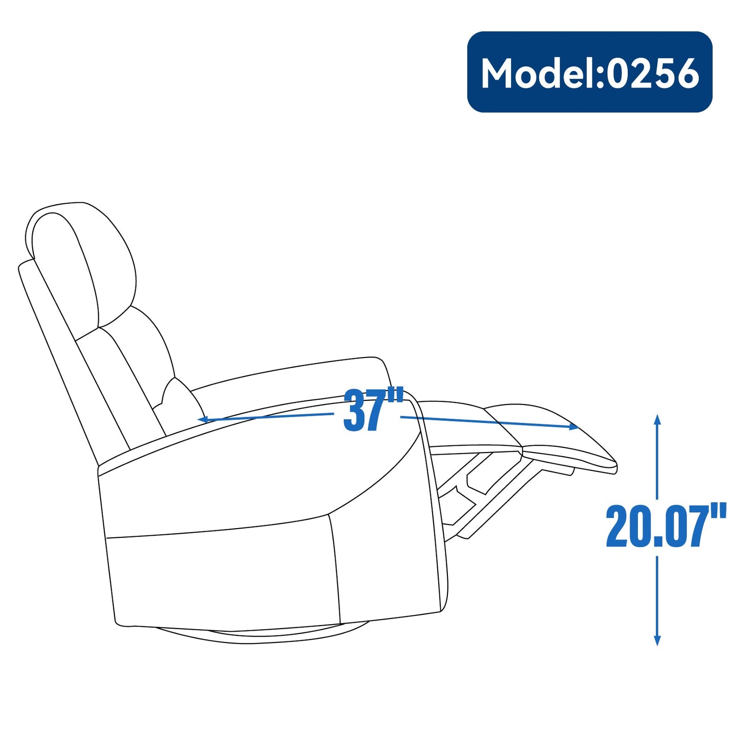 Manual Recliner Chair with Rocker and Swivel in Fabric for Living Room, Yellow - 1st Choice Furniture Direct