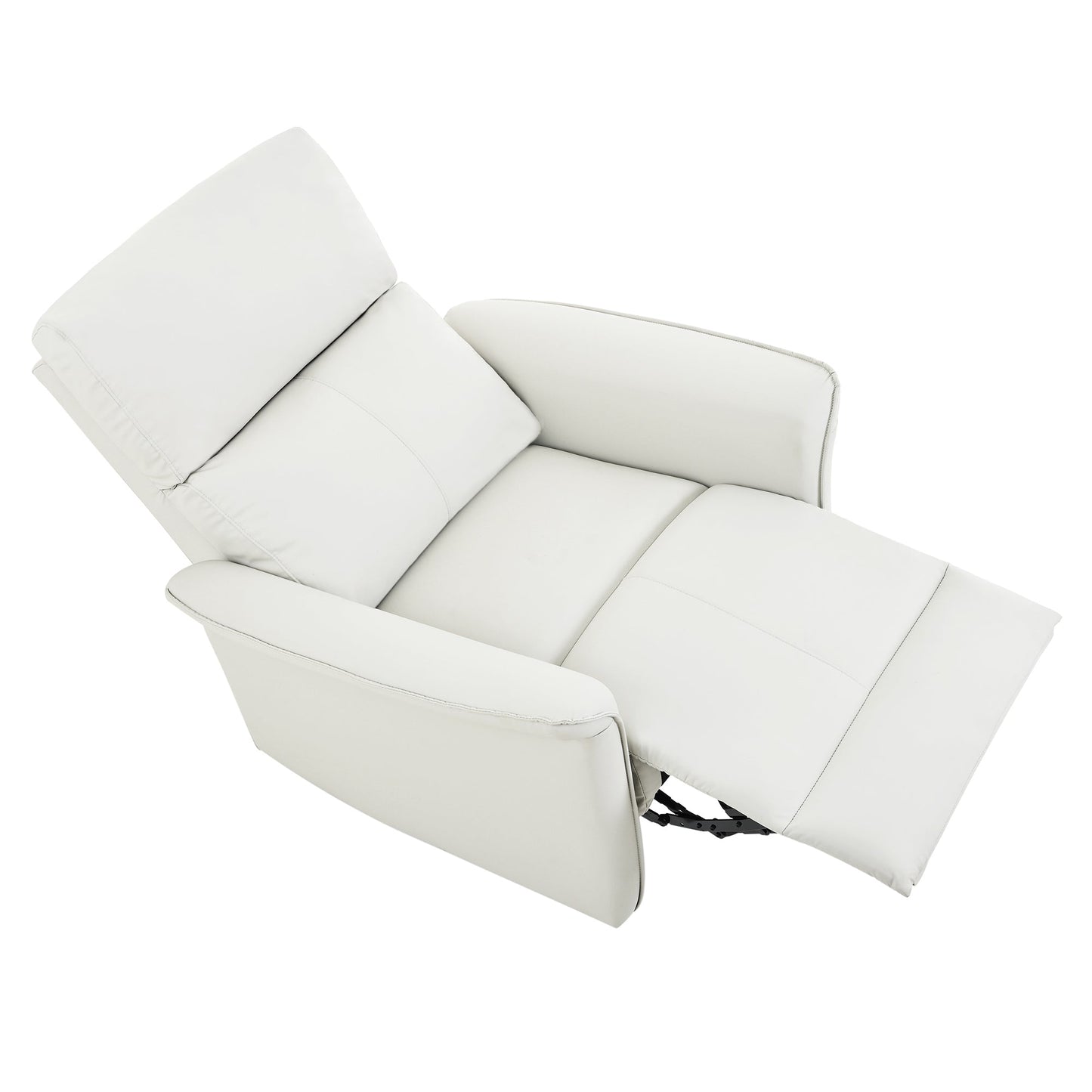 Manual Rocker Recliner Chair for Adults,Rocking Glider Recliner for Small Spaces,PU Leather Rocking Chair for Nursery,Single Sofa Recliner for Home Theater Living Room Bedroom(PU Light Gray) - 1st Choice Furniture Direct
