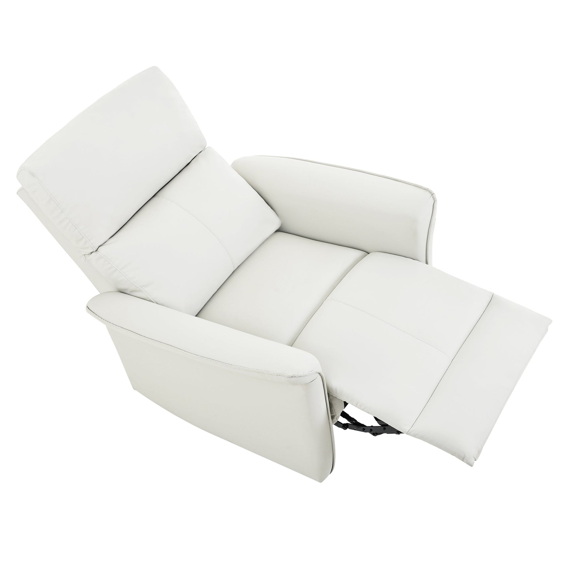 Manual Rocker Recliner Chair for Adults,Rocking Glider Recliner for Small Spaces,PU Leather Rocking Chair for Nursery,Single Sofa Recliner for Home Theater Living Room Bedroom(PU Light Gray) - 1st Choice Furniture Direct