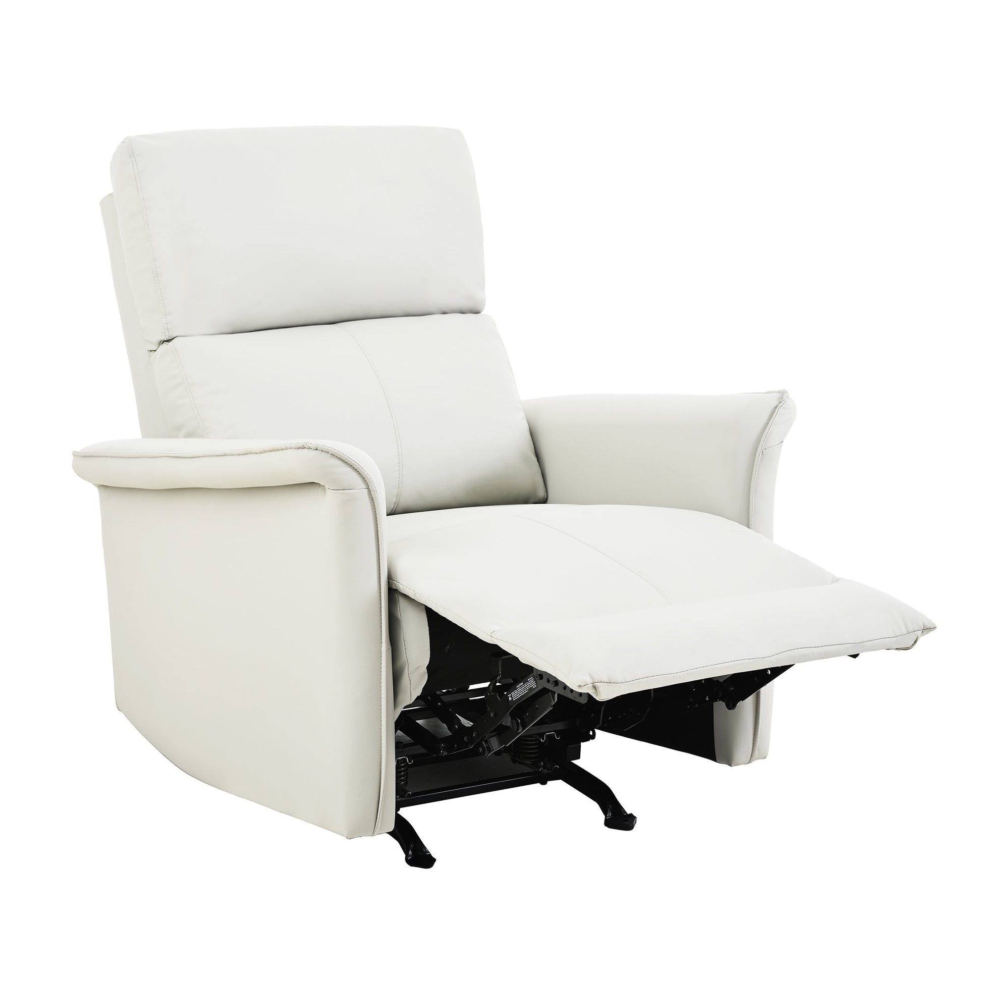 Manual Rocker Recliner Chair for Adults,Rocking Glider Recliner for Small Spaces,PU Leather Rocking Chair for Nursery,Single Sofa Recliner for Home Theater Living Room Bedroom(PU Light Gray) - 1st Choice Furniture Direct