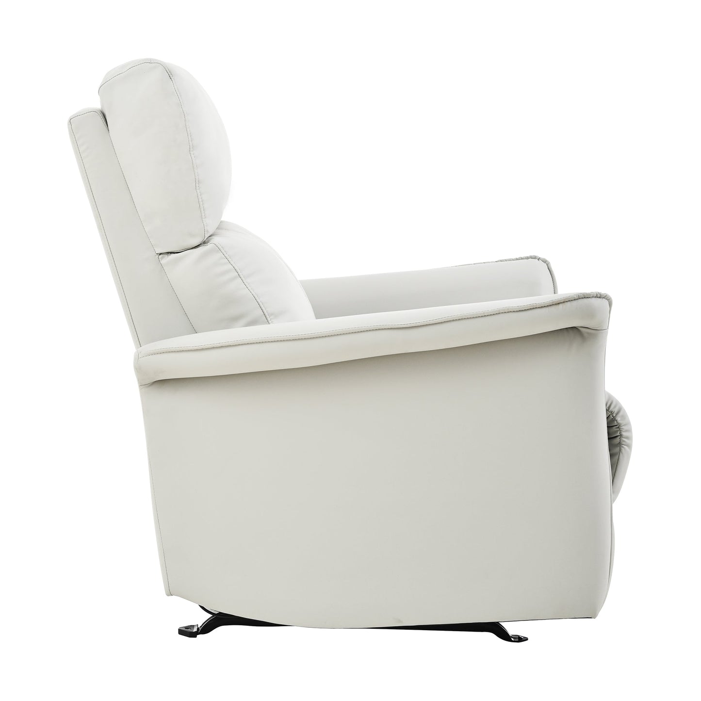 Manual Rocker Recliner Chair for Adults,Rocking Glider Recliner for Small Spaces,PU Leather Rocking Chair for Nursery,Single Sofa Recliner for Home Theater Living Room Bedroom(PU Light Gray) - 1st Choice Furniture Direct