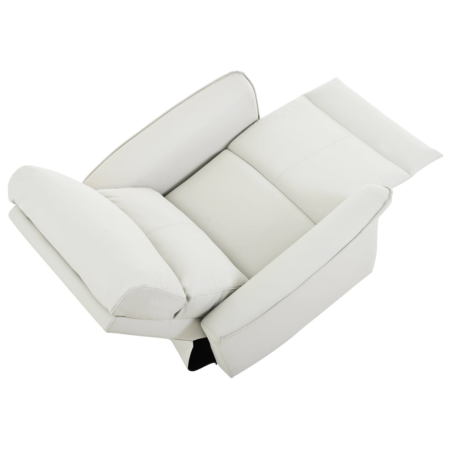 Manual Rocker Recliner Chair for Adults,Rocking Glider Recliner for Small Spaces,PU Leather Rocking Chair for Nursery,Single Sofa Recliner for Home Theater Living Room Bedroom(PU Light Gray) - 1st Choice Furniture Direct
