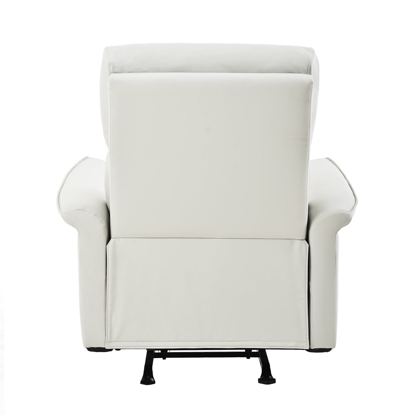 Manual Rocker Recliner Chair for Adults,Rocking Glider Recliner for Small Spaces,PU Leather Rocking Chair for Nursery,Single Sofa Recliner for Home Theater Living Room Bedroom(PU Light Gray) - 1st Choice Furniture Direct